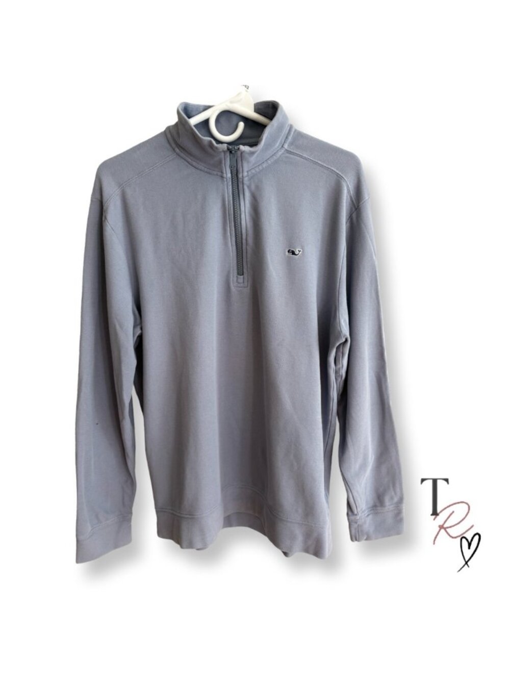 Vineyard Vines Men’s Blue 1/4 Zip Pullover Cotton Preppy Size Medium FLAW